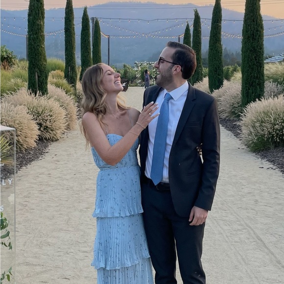 Blue Floral Tiered dress - Picture 3 of 3